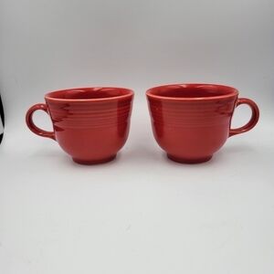 Fiesta Homer Laughlin Mango Red Coffee Mugs - Set of 2